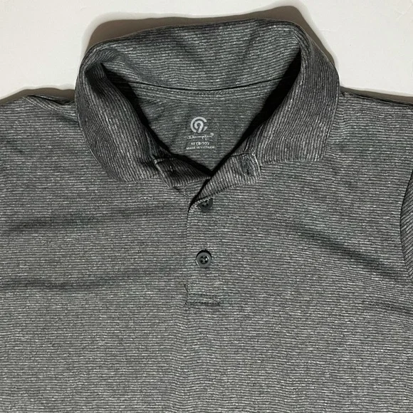 Champion Gray Pinstripe Active Wear Polo Shirt - Picture 6 of 11